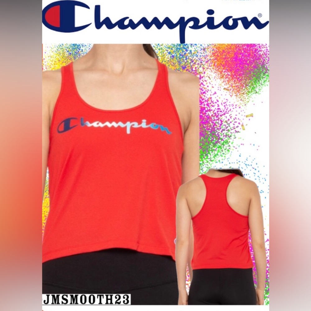 🆕 Champion moisture 💧 wicking Sport Tank Top Red with logo
